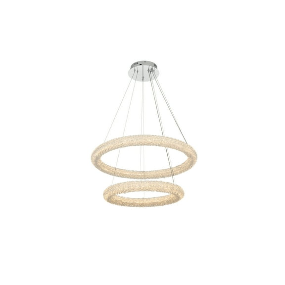 Elegant Lighting Bowen 28 Inch Adjustable Led Chandelier In Chrome