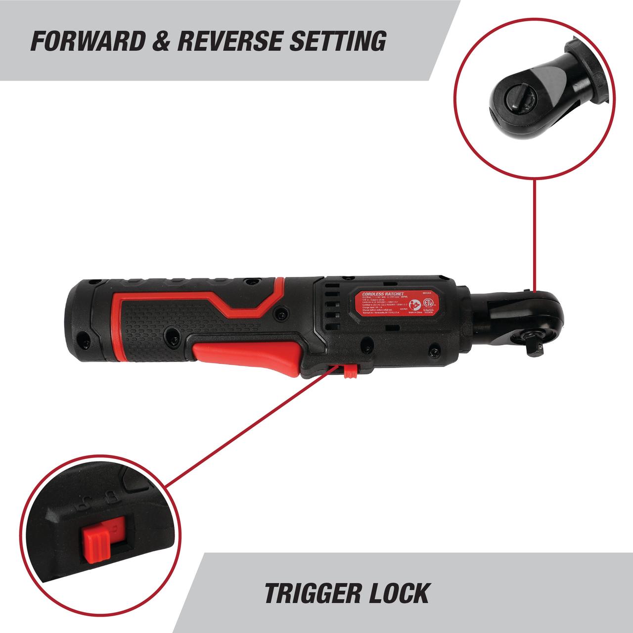 Trinquete inalámbrico Hyper Tough de 4V con cable de carga USB-C 5