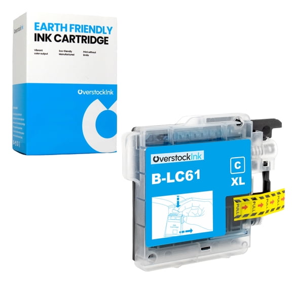 OverstockInk LC61 Cyan Ink Cartridge Compatible for Brother LC61 Ink for DCP 195C 197C (1 Cyan)