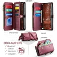 thumbnail image 3 of CaseMe Leather for Samsung Galaxy S26+ 5G Case Wallet【RFID Blocking】with 10-Card Holder Zipper Bills Slot, Soft PU Leather Magnetic Shoulder Wrist Strap for Samsung Galaxy S26+ 5G Wallet Case Women, 3 of 13