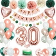 thumbnail image 2 of SPECOOL 30th Green Rose Gold Birthday Party Decorations, 30th Birthday Supplies Metallic Rose Gold Green Balloons Happy Birthday Decoration for 30 Years Old Green Gold Birthday Party Supplies, 2 of 5