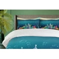 thumbnail image 4 of Ambesonne Ocean Duvet Cover Sets, Shell Houses Bubbles, 2-Queen, Teal Brown, 4 of 7
