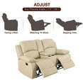 thumbnail image 4 of Bonded Leather Living Room Furniture Set Reclining Sofa Set Loveseat Furniture Sets in Living Room Sofa Recliners (Loveseat, Beige), 4 of 12