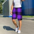thumbnail image 4 of Haiem Purple Buffalo Plaid Men's Pajama Short with Soft Woven Cotton Elastic Waistband Sleep Short-4X-Large, 4 of 9