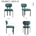 thumbnail image 6 of Hassch Antique Green Fabric Upholstered Dining Chairs Set of 2, Modern Side Chairs with Padded Seat and Black Metal Legs, Easy to Assemble, 6 of 7