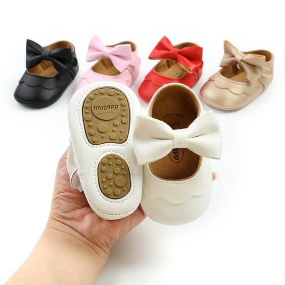 Yoyauz Baby Girl Mary Jane Shoes Anti Slip Rubber Sole Ballet Slippers Princess Dress Wedding Shoes Newborn Kids Shoes Toddler Shoes