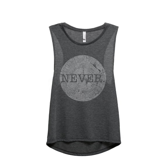Thread Tank NEVER Women's Sleeveless Muscle Tank Top Charcoal Medium