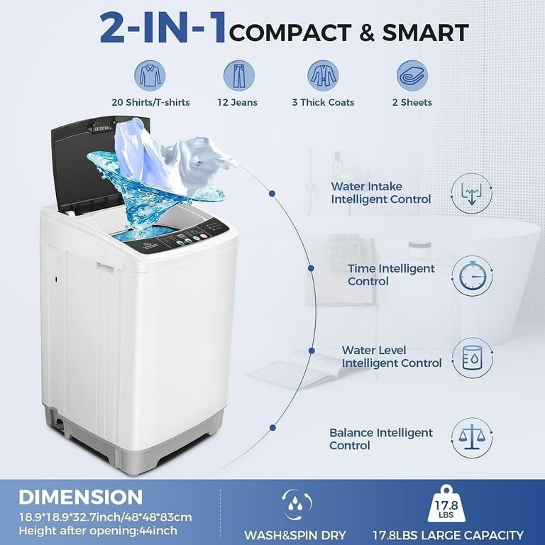 Washing Machine 17.8Lbs Portable Washer & Dryer Combo for Apartment RV  Dorms