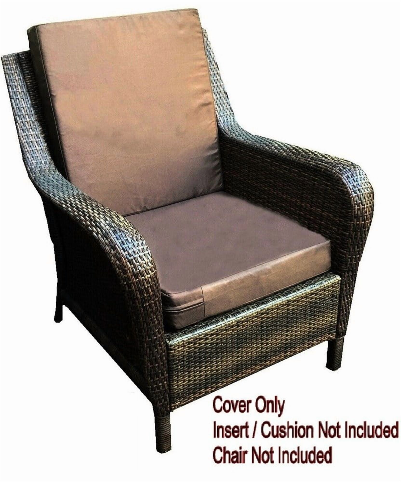 QQbed Outdoor Deep Seat Cushion Covers with Zipper, 24 x 22 x 4 inch, Brown, 4 Count