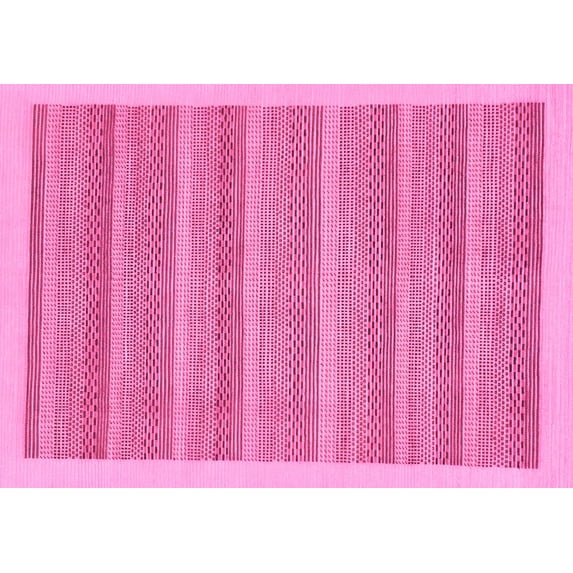 Ahgly Company Indoor Rectangle Abstract Pink Modern Area Rugs, 4' x 6'