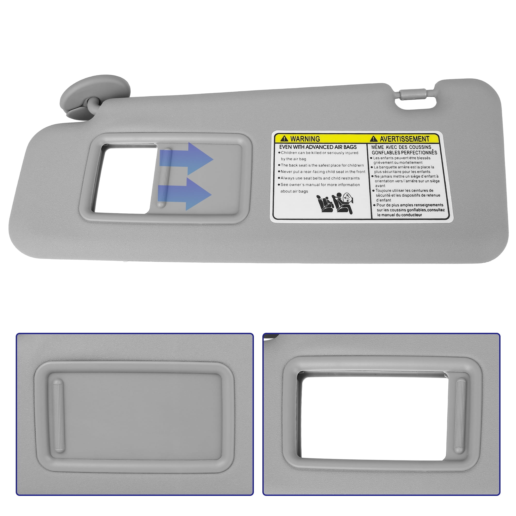 Unique Bargains Car Sun Visor with Mirror Left Driver Side Fit for Toyota Highlander Gray