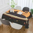 thumbnail image 2 of Yayeee Tablecloths 60" x 60" Rectangle Wrinkle Resistant Party Table Cover, Orange Halloween Cat, 2 of 8