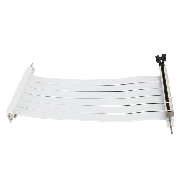 PCIE 3.0 X16 Riser Cable 180 Degree High Speed Flexible Dual Reverse Connector GPU Graphic Card Extension Cable White 50cm / 19.7in