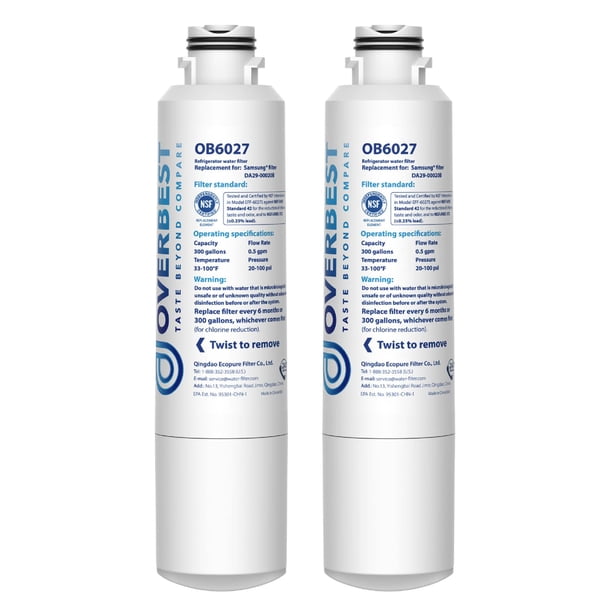 Filtro de agua para refrigerador Overbest DA29-00020B para Samsung