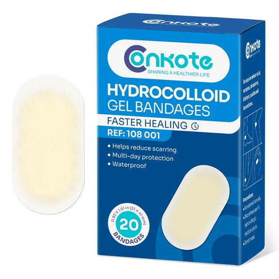 Hydrocolloid Gel Bandages, Sterile Faster Healing Adhesive Bandage, 20 Count