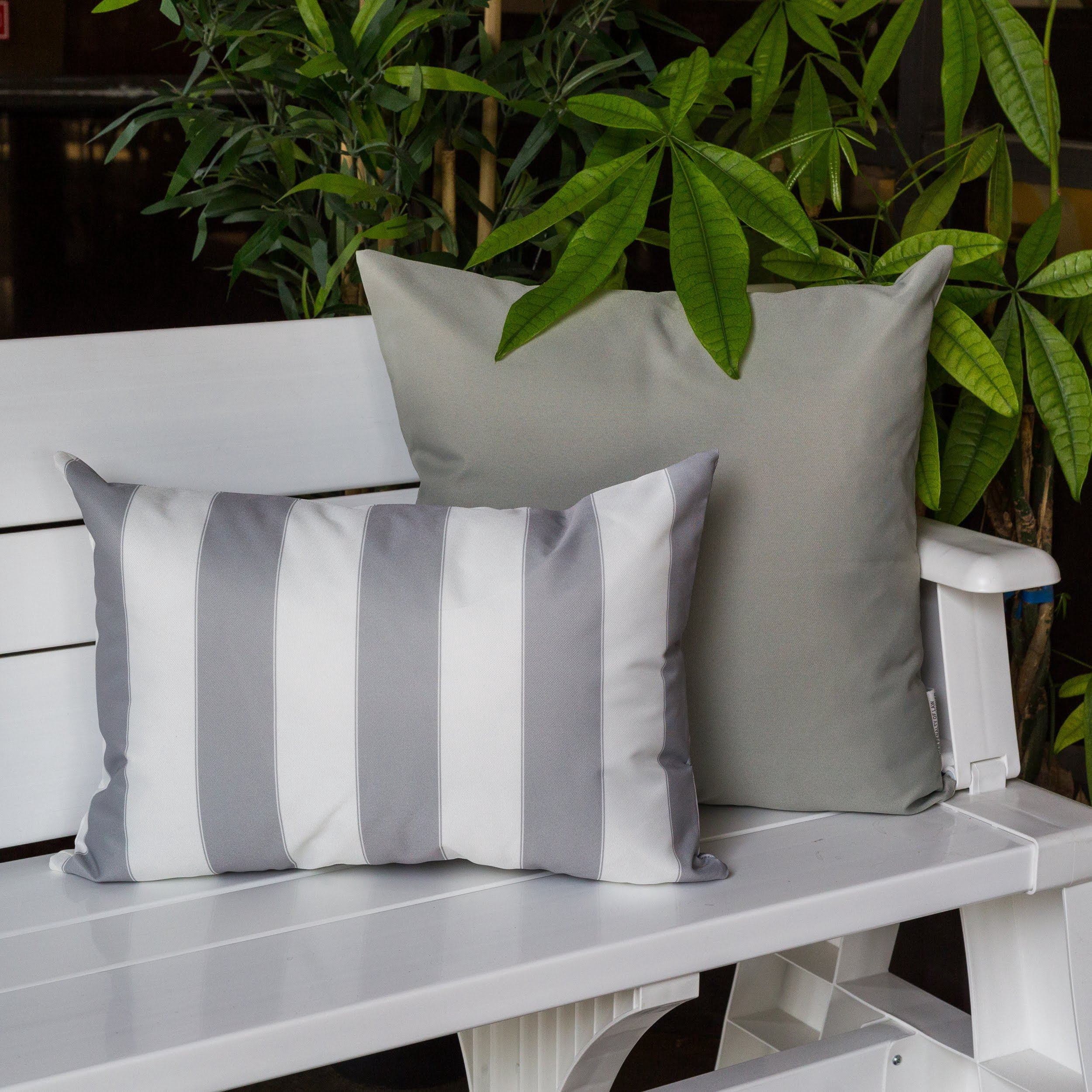 Riley Gray Rectangular Outdoor Throw Pillow