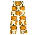 thumbnail image 3 of Halloween Pajamas for Women 2 Piece Pant Sets Pumpkin Print Long Sleeve Button Up Shirt with Bottoms Pjs Outfits (3XL, Orange 03), 3 of 4