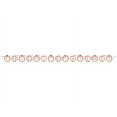 Tiny Toes Pink Baby Shower Congratulations Banner