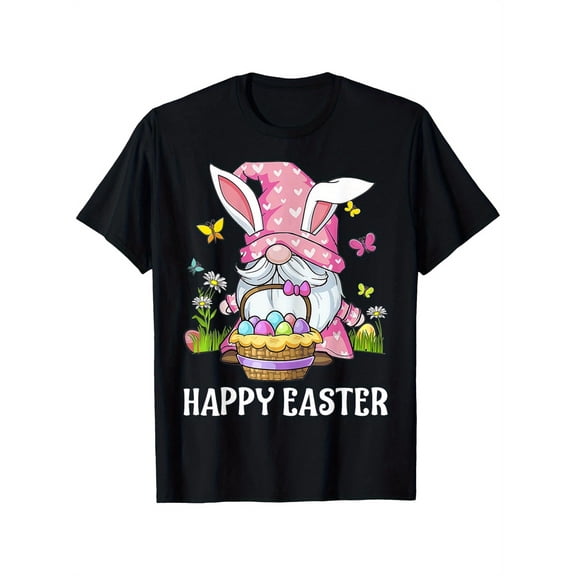 Bunny Gnome Hug Easter Eggs T-Shirt, Suitable for All Men And Women Outdoor Short-Sleeved T-Shirts in All Seasons, Ready to Wear 100% Cotton, S-XXXL