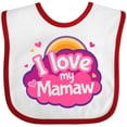 thumbnail image 3 of Inktastic I Love My Mamaw Grandchild Girls Baby Bib, 3 of 4