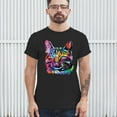 thumbnail image 3 of Tee Hunt Dean Russo Thoughtful Cat T-Shirt Colorful Pet Kitten Eyes Men's Tee, Black, 5X-Large, 3 of 5