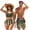 American Flag Camo, variant on Hawaiian Palm Monstera Men's Quick Dry Beach Shorts,Women's Tummy Control Swimwear Crisscross Bikini Sets for Summer Beach Couple Matching Swimsuits for Wedding Date Party,Blue-M