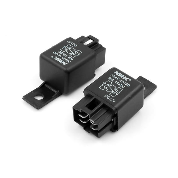 Black Car Automotive Truck Motor DC 12V 40A 4 Pin SPST Relay 2 Pcs