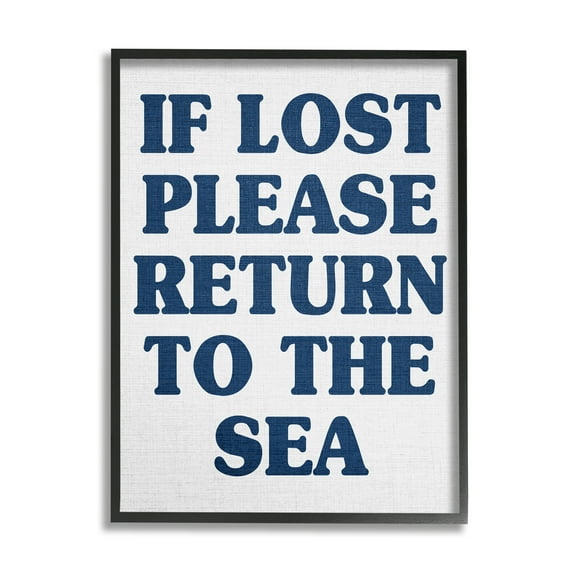 Stupell Industries Return to Sea Phrase Nature Painting Black Framed Art Print Wall Art, 11 x 14
