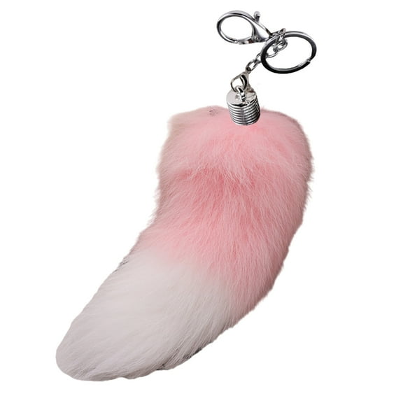YIEMEEN Fashionable Foxes Tail Key Rings Faux Foxes Tail Keychain Plush Bag Decoration Fashionable Key Chain Accessory