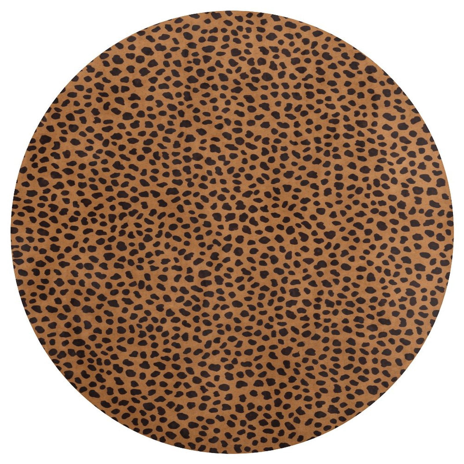 Leopard Print Pattern Floral Medallion Round Rug - Small Round Area Rug, Soft Non-Slip Machine Washable Bedroom Mat Indoor Accent Entry Carpet for Office Desk Dorm Hallway
