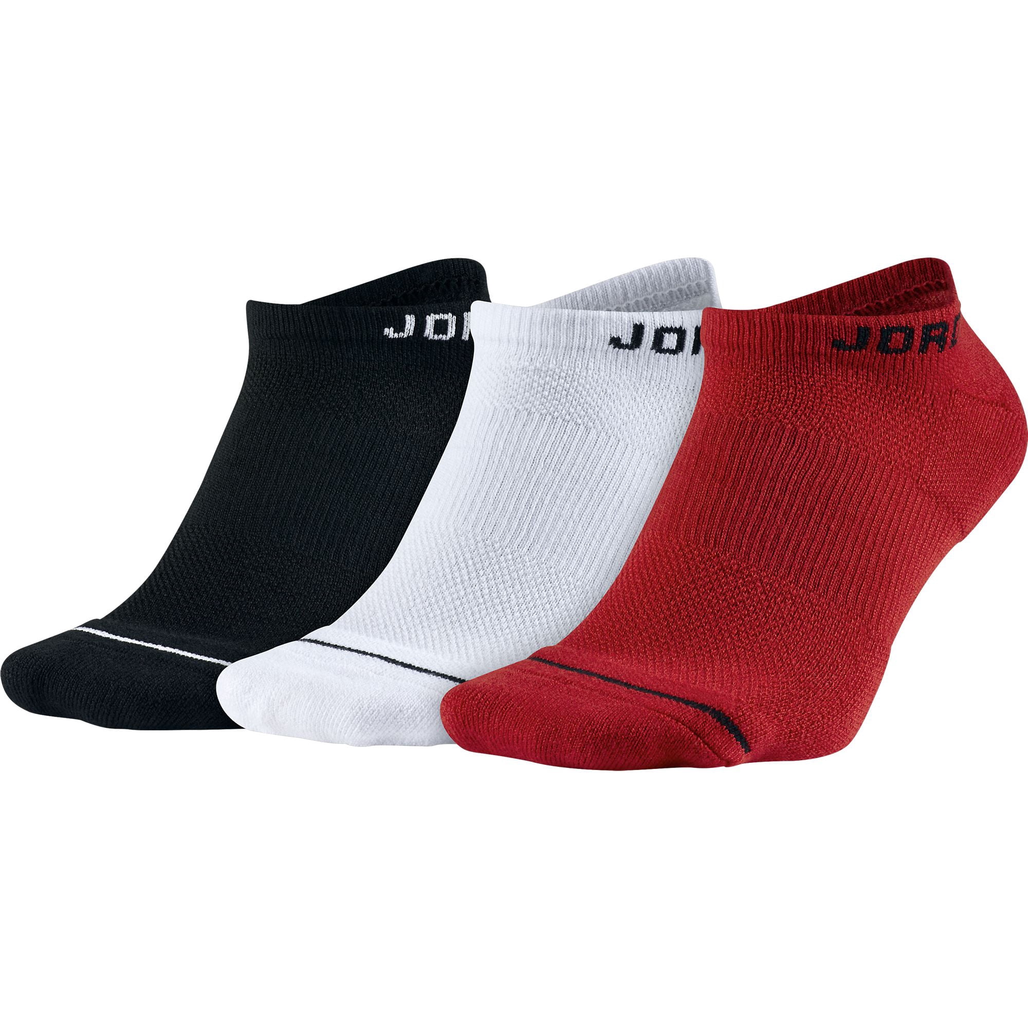 Jordan Jumpan No-Show 3 Pack Socks Black/Red/White sx5546-011 - Walmart.com