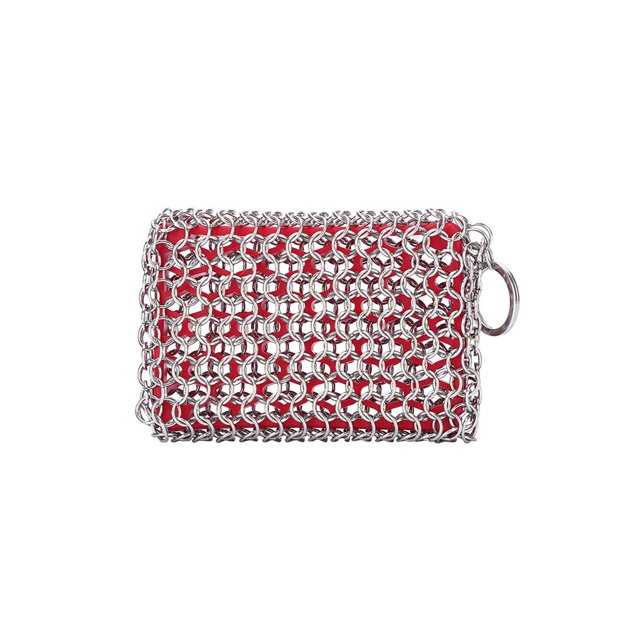 Injueey Limpiador de ollas, fregador cuadrado de acero inoxidable, herramientas para fregar, utensilios de cocina, herramienta de fregado, accesorio de Suministros de limpieza para el hogar Rojo Injueey HA026581-02