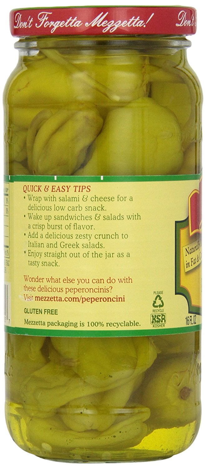 Mezetta Golden Greek Peprncini, 16 Ounce -- 6 per Case.