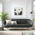 thumbnail image 2 of Contemporary Modern Urban Designer Living Room Lounge Club Lobby Sofa, Fabric Steel Metal, Grey Gray, 2 of 8