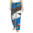 thumbnail image 1 of Balery Shark With Sunglasses and Lobste Pantalones de pijama para mujer, pijamas ultraligeros, pantalones de estar por casa-Large, 1 of 6