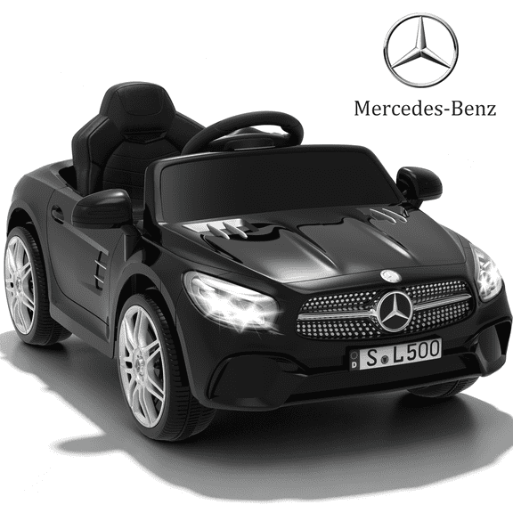 Licensed Benz CLS 350 12V Electric Ride on Car with Bluetooth Music, LED Lights, Spring Suspension, Toddler First Car, Battery Powered Electric Vehicle with Parent Remote Control (Black)