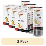 (3 pack) CELSIUS Sparkling Fuji Apple Pear, Functional Energy Drink 12 fl oz (Pack of 4)
