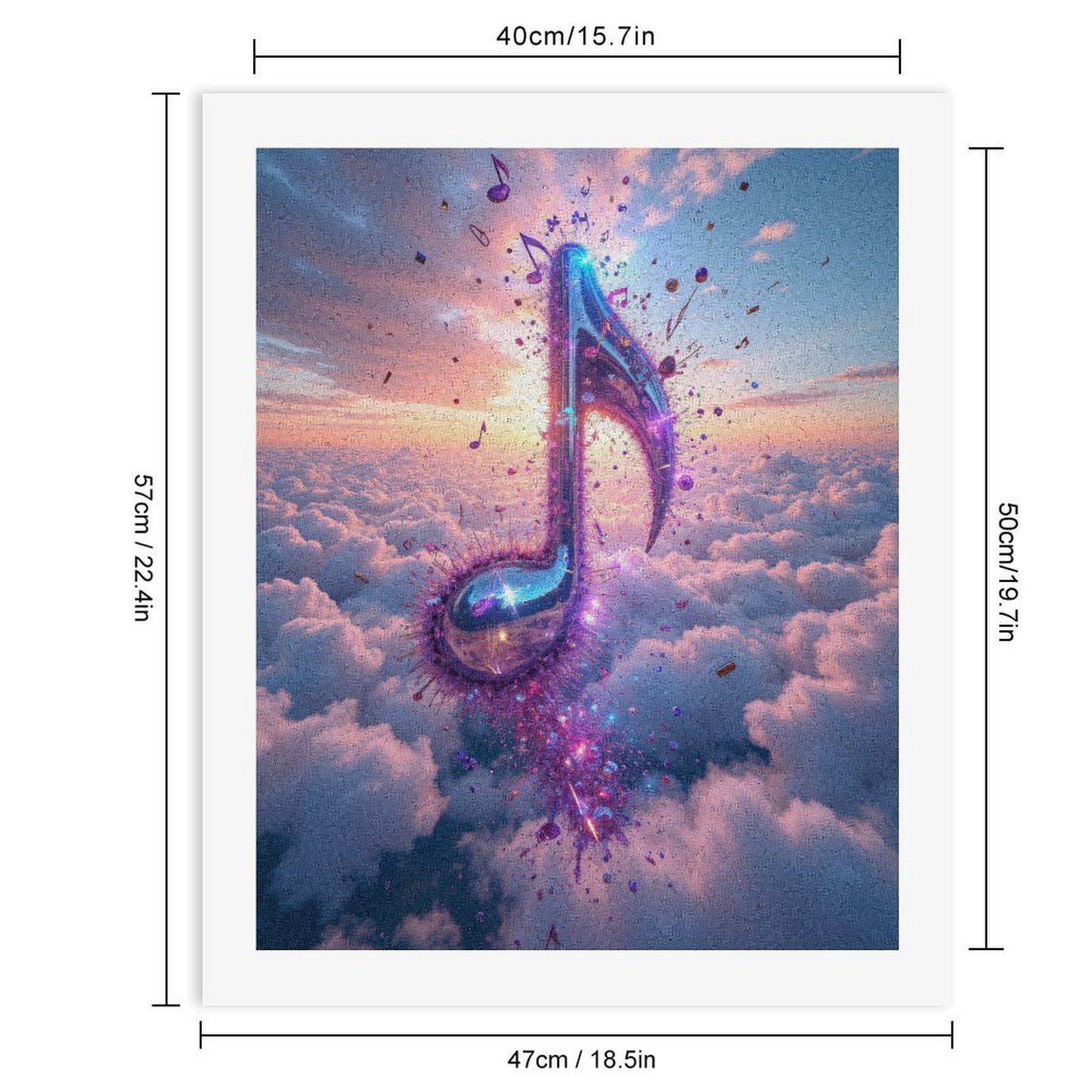 Paint by Numbers Kit for Adults, Music Note Sky Fantasy Clouds Paint by Numbers, Easy Paint by Numbers Kit for Adults Beginner, DIY Adult Paint by Number Kits on Canvas, Home Decor
