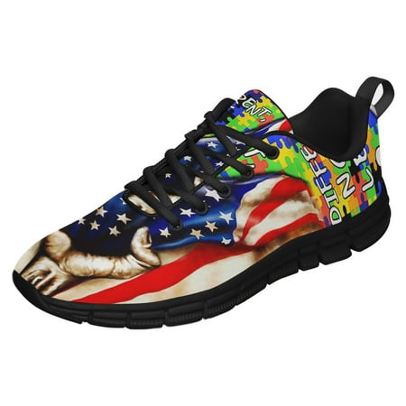 

Autism Awareness Different Not Less Running Shoes Sneakers Mesh Black Size 8.5