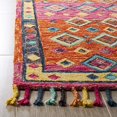 thumbnail image 4 of Safavieh Aspen Collection APN138A Handmade Boho Braided Tassel Wool Area Rug, 2'3" x 19', Orange / Fuchsia, 4 of 4