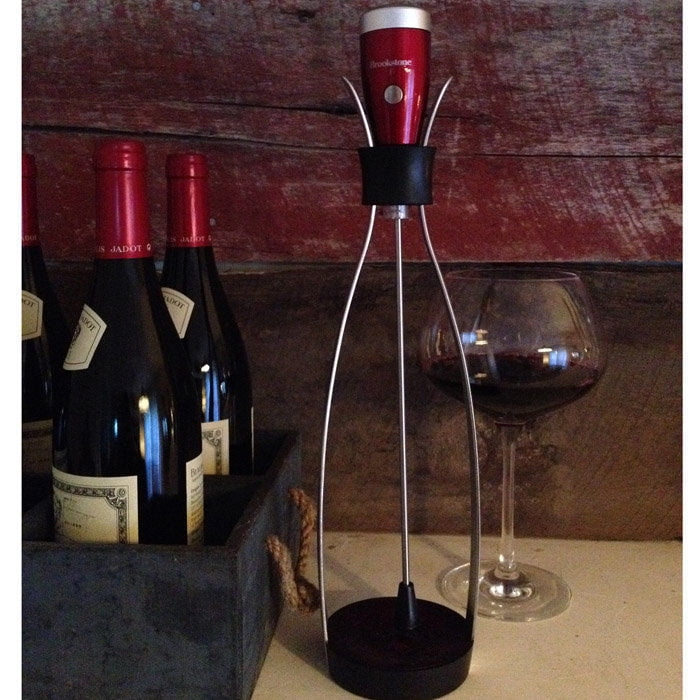 Brand New Brookstone Aero Full Bottle Wine Aerator Includes Stand and Two Stems 