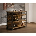 thumbnail image 5 of Bowery Hill Wood Industrial Home Bar Unit With Stemware Rack in Antique Nutmeg, 5 of 8