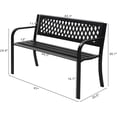 thumbnail image 3 of ZYPPPA  Outdoor Bench, 47" Metal Garden Bench Patio Park Furniture with Plastic Backrest Powder-Coated Chair Yard Entryway Deck Porch Black, 3 of 8