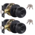 thumbnail image 1 of M Atte Black Keyed Entry Door Knob Entrance Door Lock Standard B All, 1 of 7