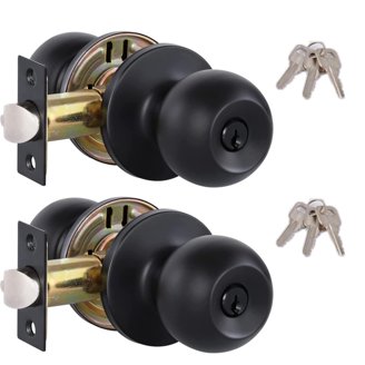 Coolty Lever Door Handle With Lock And Key, Entrance Door Handle Set, Exterior Door Handle Front Lockset For Bedroom/Bathroom/Office/Work Place