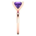 thumbnail image 3 of 3 ct Princess Cut Natural Amethyst Solitaire Engagement Ring for Women in 18K Rose Gold, 3 of 5