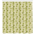 thumbnail image 2 of Vines Shower Curtain, Repeating Abstract Grape Leaves Graphic in Green Tones, Fabric Bathroom Set with Hooks, 69W X 70L Inches, Pale Olive Green Pale Mustard and Khaki, by Ambesonne, 2 of 2