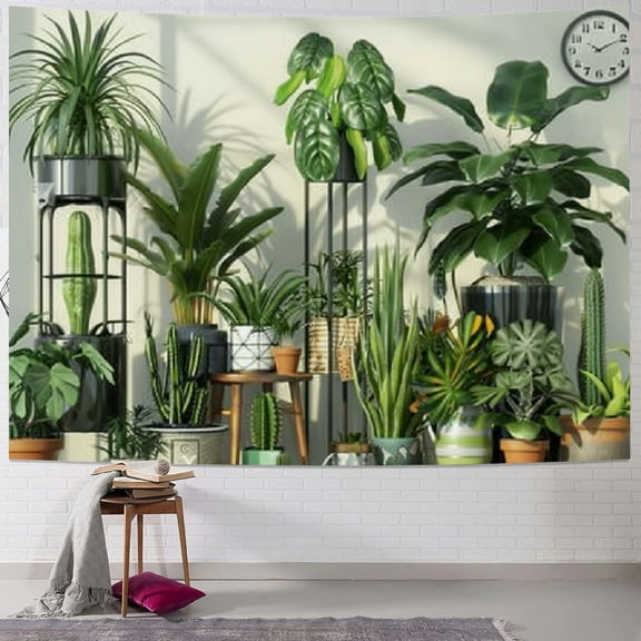 BCIIG Green Plants Tapestry Wall Hanging Unique Style Graphic Tapestries Home Wall Decor Art for Living Room Bedroom Apartment Farmhouse Dorm 40x30inch
