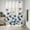 Blue, variant on No Hook Shower Curtain with Built-In Rings, Abstract White Striped Washable Waterproof Fabric Curtain with Mesh Top Window for Bathroom, Simple Black Background 36"x72"