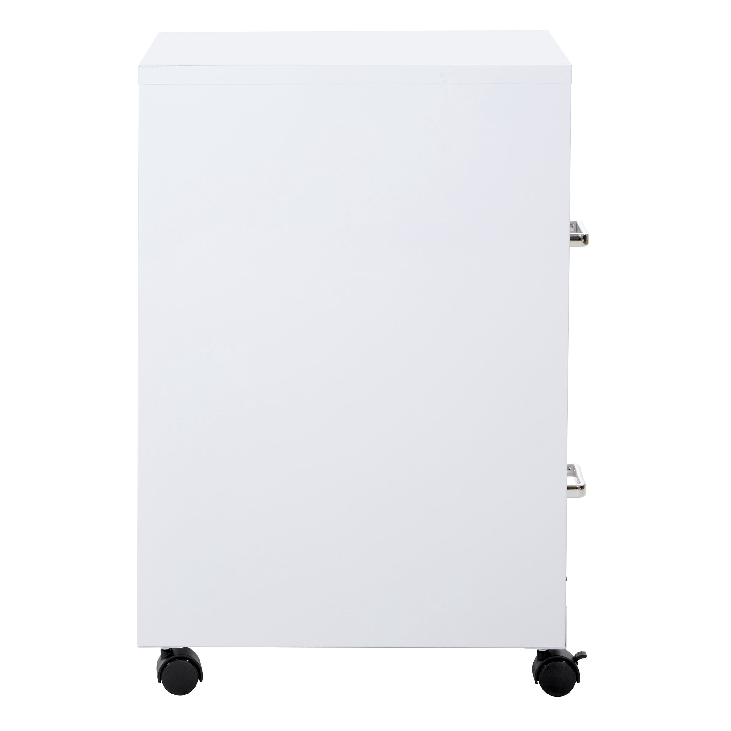 OSP Home Furnishings 2-Drawer Mobile Locking Metal File Cabinet, White